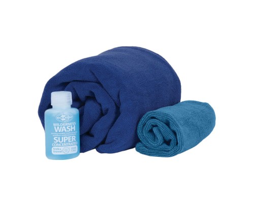 Набір рушник + шампунь Sea to Summit Tek Towel Wash Kit (Cobalt Blue, L)